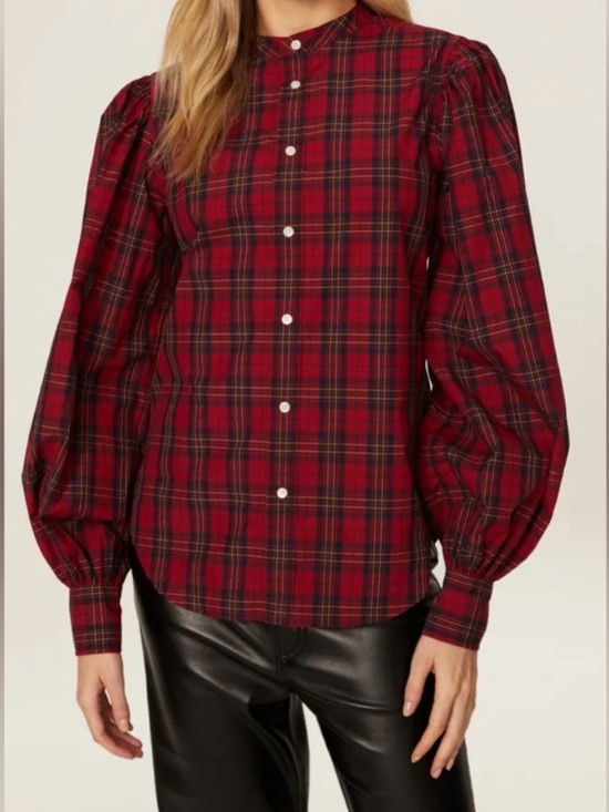 Polo Ralph Lauren Tops - Polo Ralph Lauren Tartan Plaid Puff Sleeves Shirt Size 8
